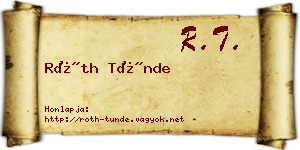 Róth Tünde névjegykártya