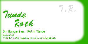 tunde roth business card